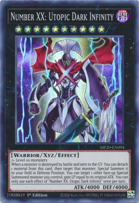 Number XX: Utopic Dark Infinity [MP20-EN094] Super Rare | L.A. Mood Comics and Games