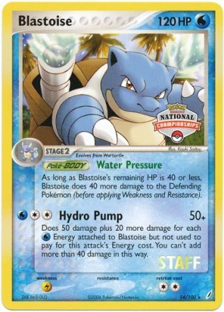 Blastoise (14/100) (National Championship Promo Staff) [EX: Crystal Guardians] | L.A. Mood Comics and Games