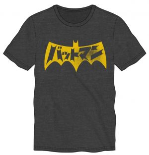 Batman Yellow Japanese Logo Charcoal Tee XXL | L.A. Mood Comics and Games