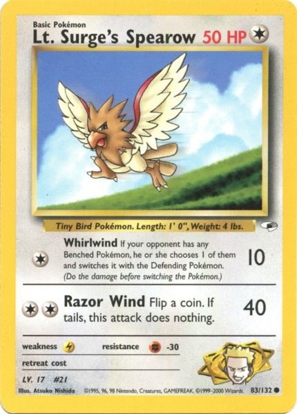 Lt. Surge's Spearow (83/132) [Gym Heroes Unlimited] | L.A. Mood Comics and Games