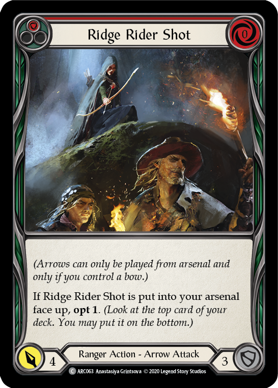 Ridge Rider Shot (Red) [U-ARC063] (Arcane Rising Unlimited)  Unlimited Rainbow Foil | L.A. Mood Comics and Games