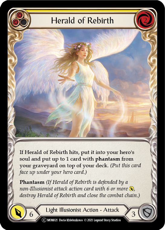 Herald of Rebirth (Yellow) [U-MON021-RF] (Monarch Unlimited)  Unlimited Rainbow Foil | L.A. Mood Comics and Games