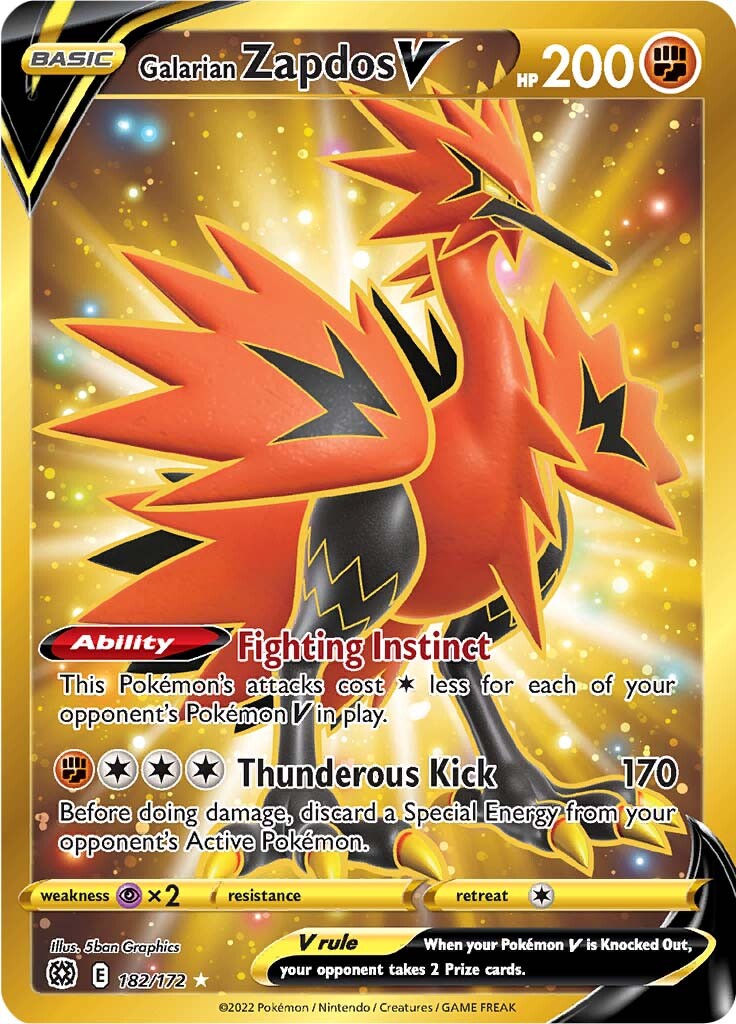 Galarian Zapdos V (182/172) [Sword & Shield: Brilliant Stars] | L.A. Mood Comics and Games