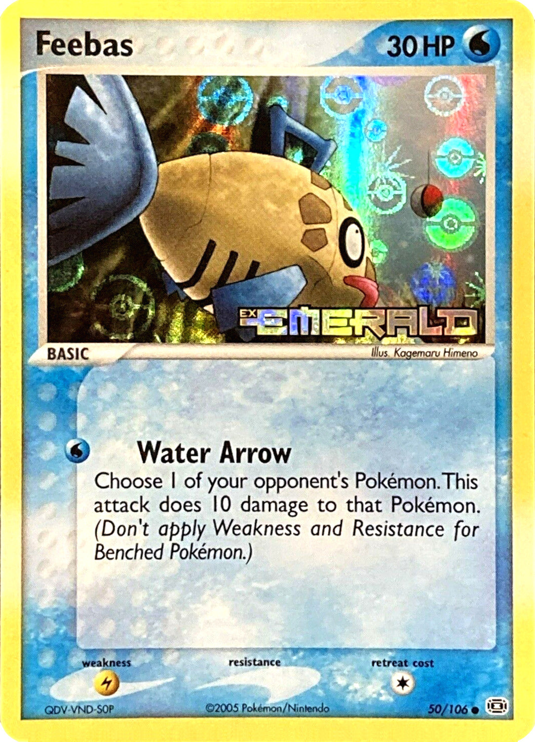 Feebas (50/106) (Stamped) [EX: Emerald] | L.A. Mood Comics and Games