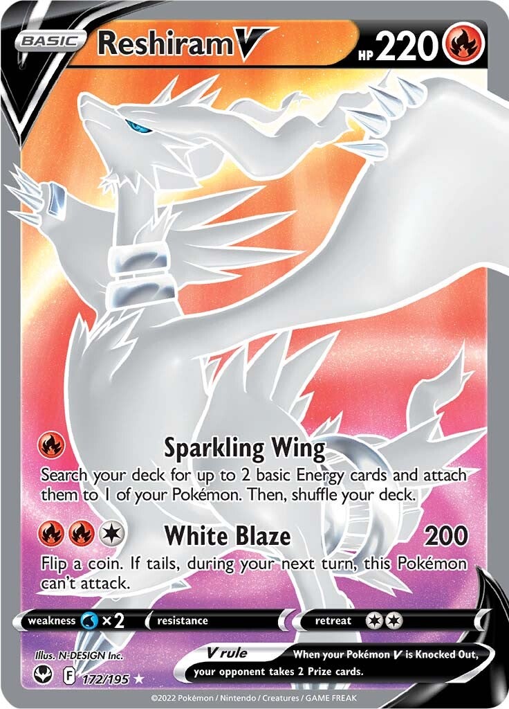 Reshiram V (172/195) [Sword & Shield: Silver Tempest] | L.A. Mood Comics and Games