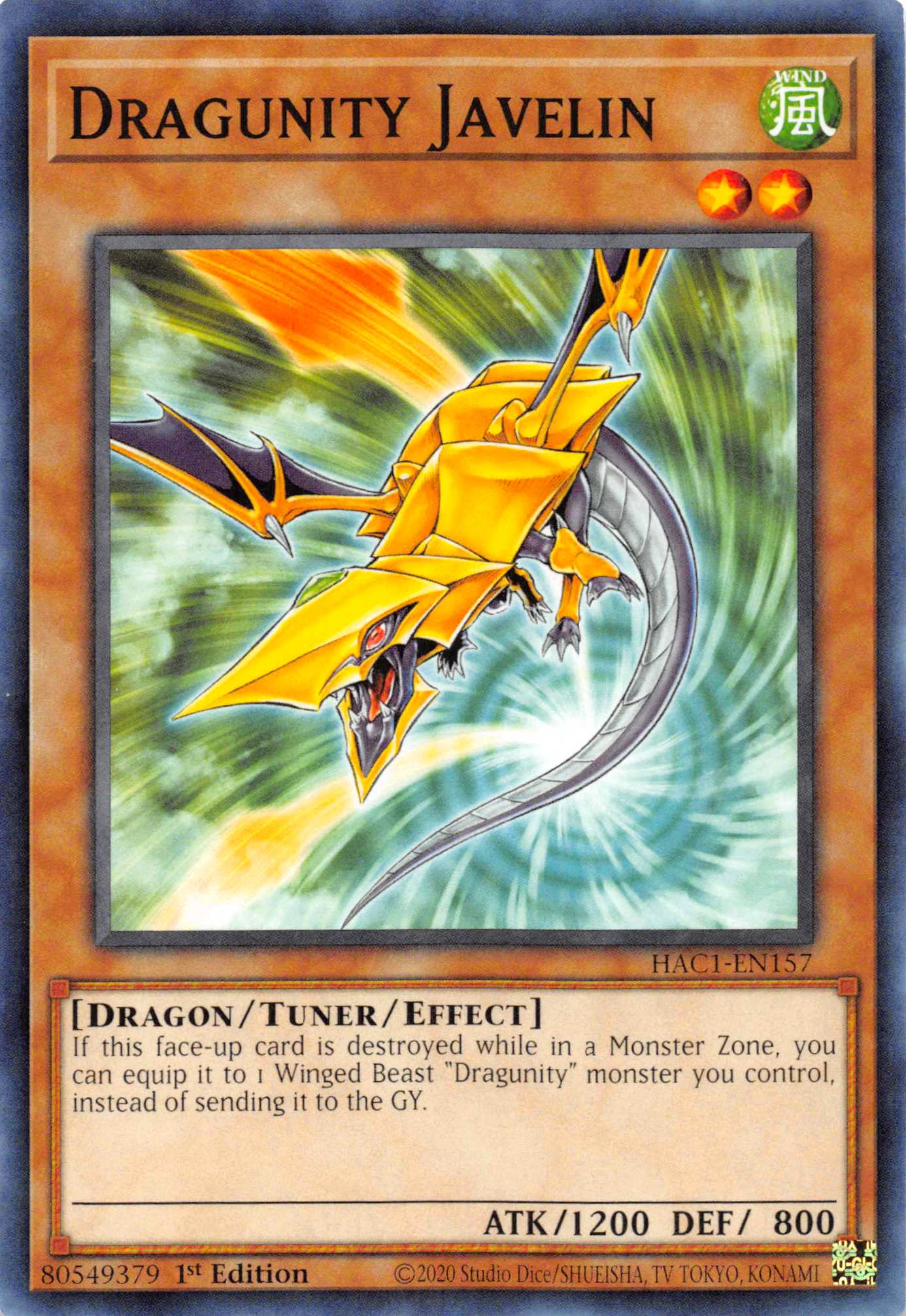 Dragunity Javelin [HAC1-EN157] Common | L.A. Mood Comics and Games