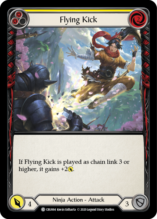 Flying Kick (Yellow) [CRU064] (Crucible of War)  1st Edition Rainbow Foil | L.A. Mood Comics and Games