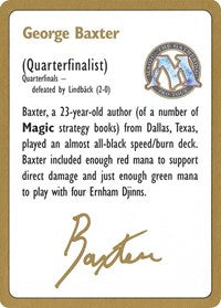 1996 George Baxter Biography Card [World Championship Decks] | L.A. Mood Comics and Games