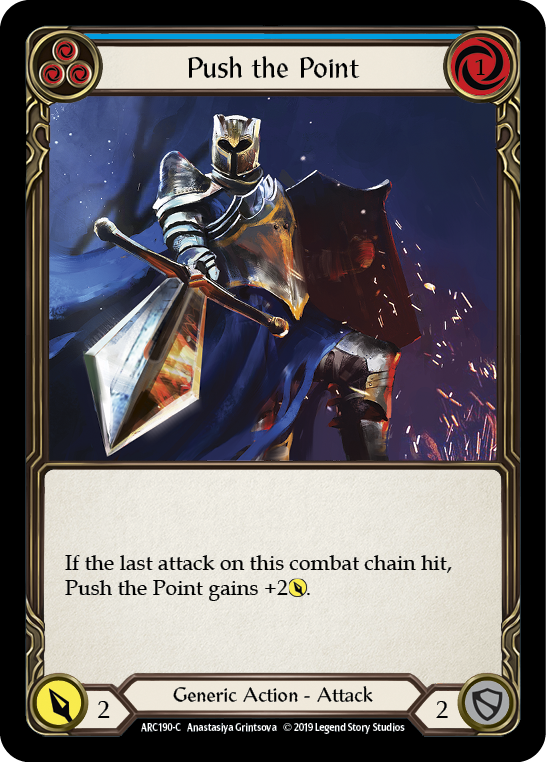 Push the Point (Blue) [ARC190-C] (Arcane Rising)  1st Edition Rainbow Foil | L.A. Mood Comics and Games