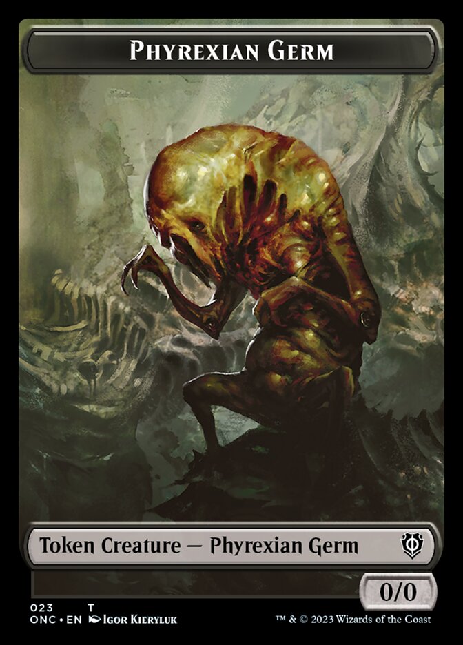 Rebel // Phyrexian Germ Double-Sided Token [Phyrexia: All Will Be One Commander Tokens] | L.A. Mood Comics and Games