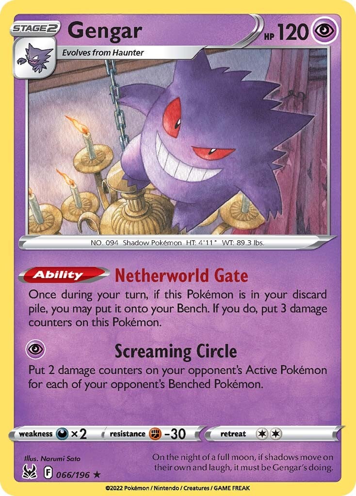 Gengar (066/196) (Theme Deck Exclusive) [Sword & Shield: Lost Origin] | L.A. Mood Comics and Games