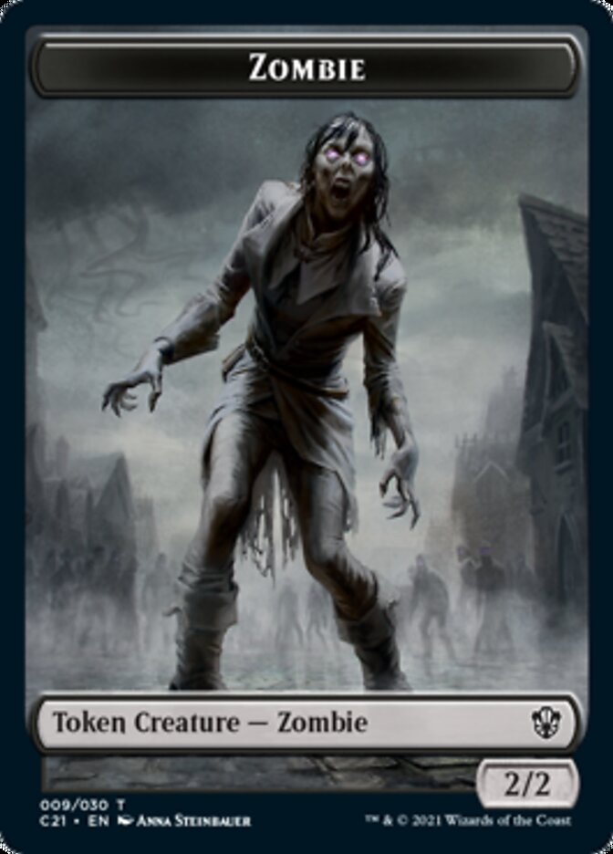 Zombie // Horror Double-Sided Token [Commander 2021 Tokens] | L.A. Mood Comics and Games
