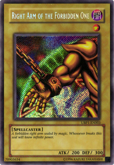 Right Arm of the Forbidden One [UBP1-EN003] Secret Rare | L.A. Mood Comics and Games