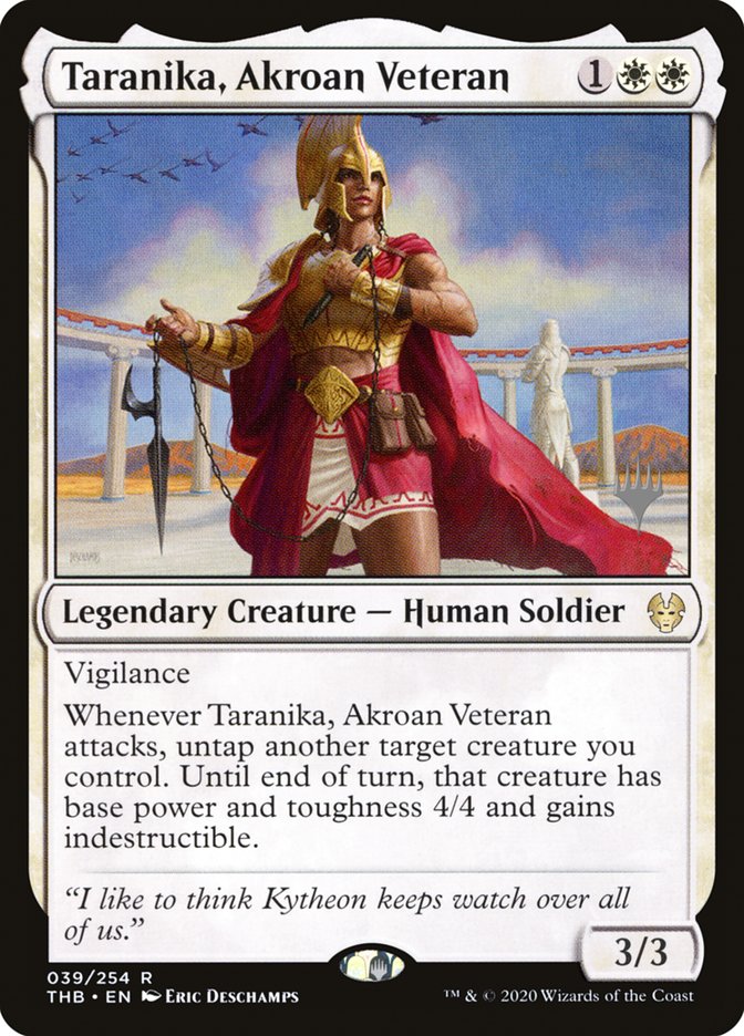 Taranika, Akroan Veteran (Promo Pack) [Theros Beyond Death Promos] | L.A. Mood Comics and Games