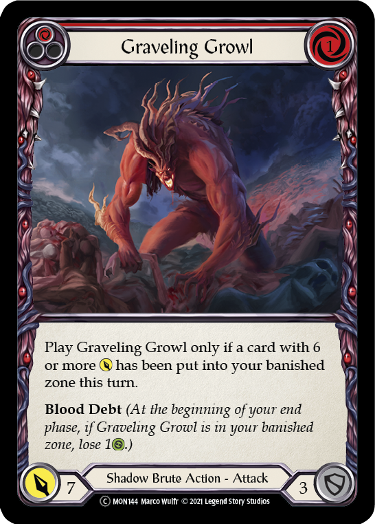 Graveling Growl (Red) [U-MON144-RF] (Monarch Unlimited)  Unlimited Rainbow Foil | L.A. Mood Comics and Games