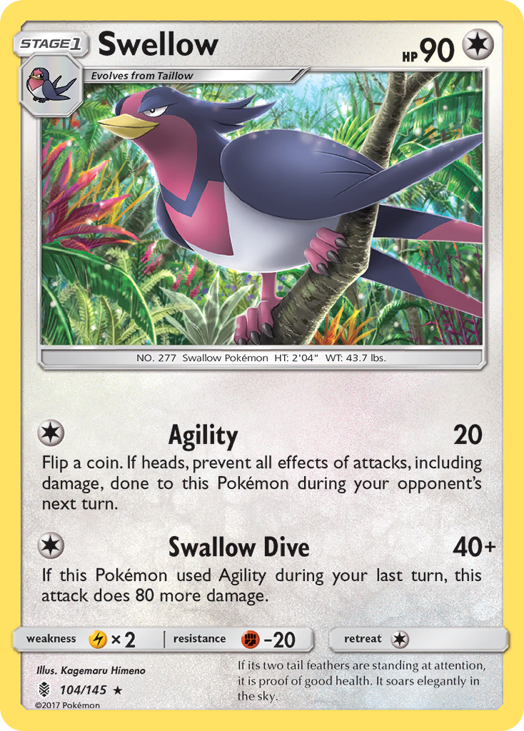 Swellow (104/145) [Sun & Moon: Guardians Rising] | L.A. Mood Comics and Games