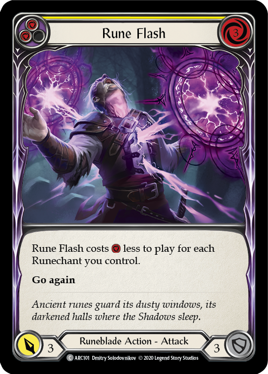 Rune Flash (Yellow) [U-ARC101] (Arcane Rising Unlimited)  Unlimited Rainbow Foil | L.A. Mood Comics and Games