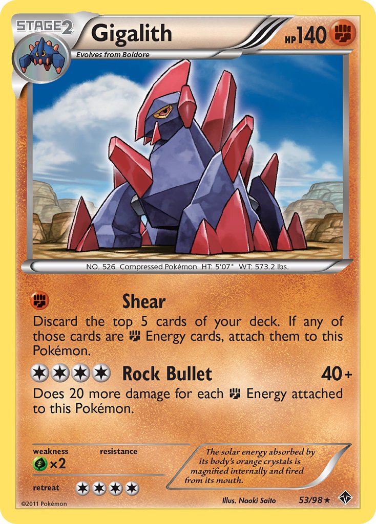 Gigalith (53/98) (Cracked Ice Holo) (Blister Exclusive) [Black & White: Emerging Powers] | L.A. Mood Comics and Games