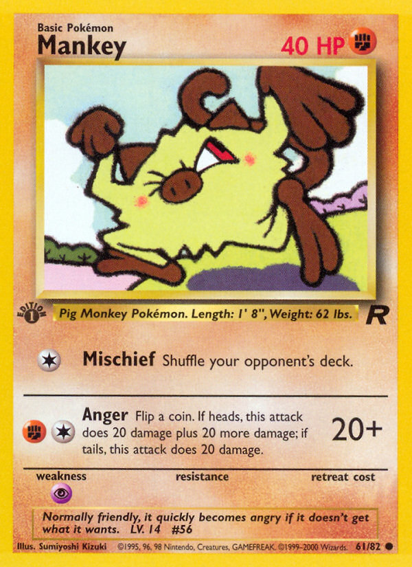 Mankey (61/82) [Team Rocket 1st Edition] | L.A. Mood Comics and Games