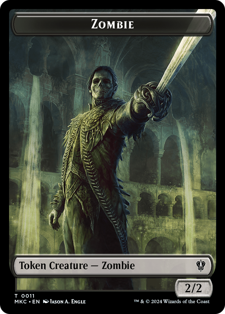 Vizier of Many Faces // Zombie Double-Sided Token [Murders at Karlov Manor Commander Tokens] | L.A. Mood Comics and Games