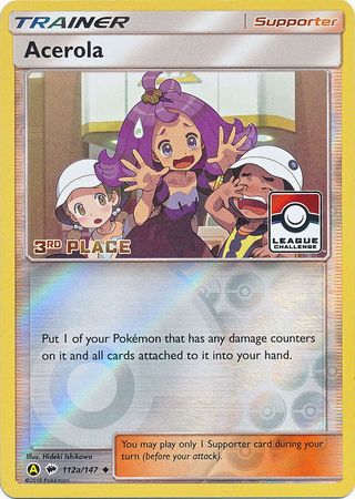 Acerola (112a/147) (League Promo 3rd Place) [Sun & Moon: Burning Shadows] | L.A. Mood Comics and Games