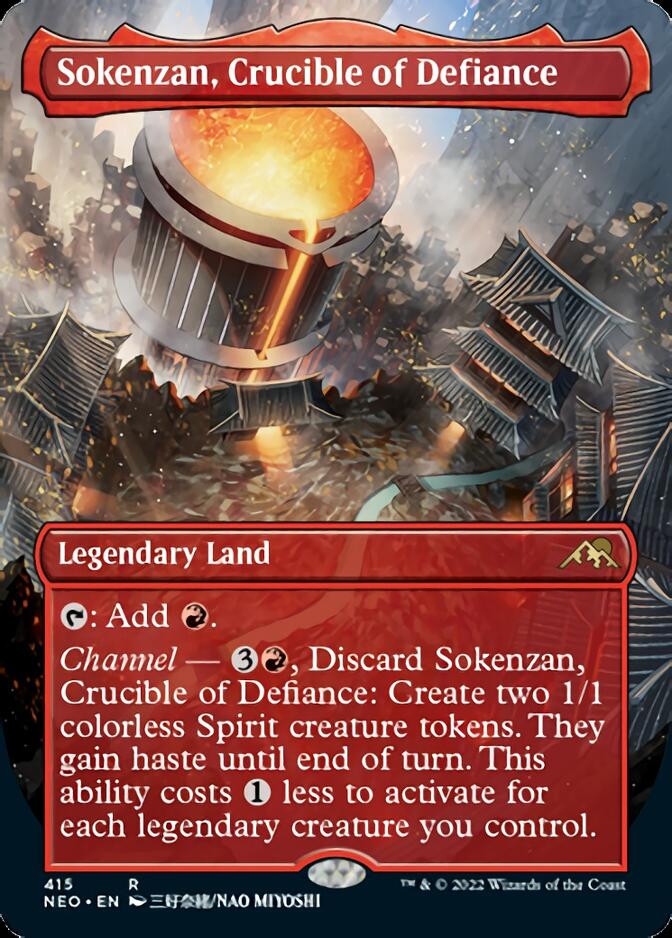 Sokenzan, Crucible of Defiance (Borderless Alternate Art) [Kamigawa: Neon Dynasty] | L.A. Mood Comics and Games