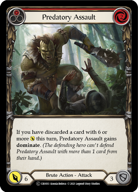 Predatory Assault (Red) [U-CRU013] (Crucible of War Unlimited)  Unlimited Rainbow Foil | L.A. Mood Comics and Games