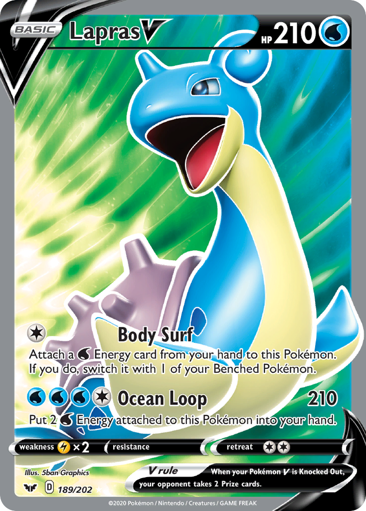 Lapras V (189/202) [Sword & Shield: Base Set] | L.A. Mood Comics and Games