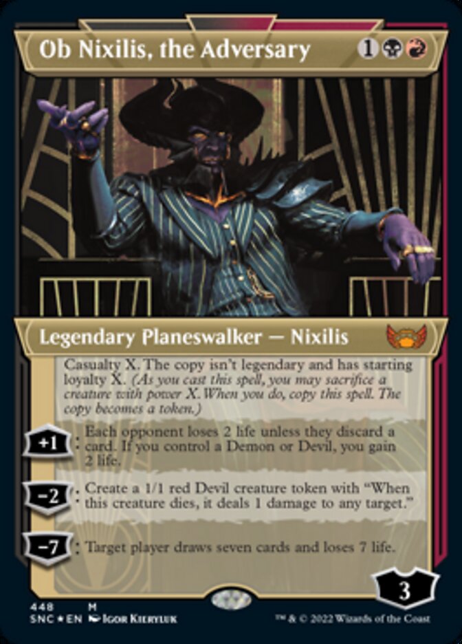 Ob Nixilis, the Adversary (Showcase Art Deco Foil Etched) [Streets of New Capenna] | L.A. Mood Comics and Games