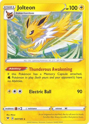Jolteon (047/185) (Cosmos Holo) [Sword & Shield: Vivid Voltage] | L.A. Mood Comics and Games