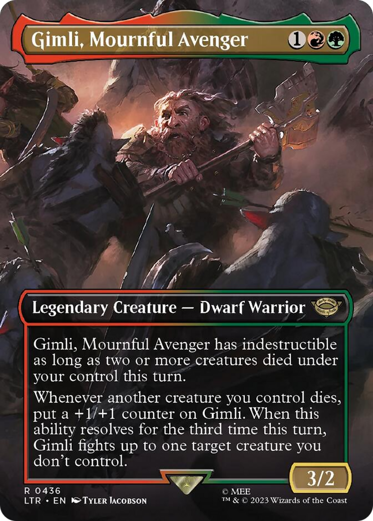 Gimli, Mournful Avenger (Borderless Alternate Art) [The Lord of the Rings: Tales of Middle-Earth] | L.A. Mood Comics and Games
