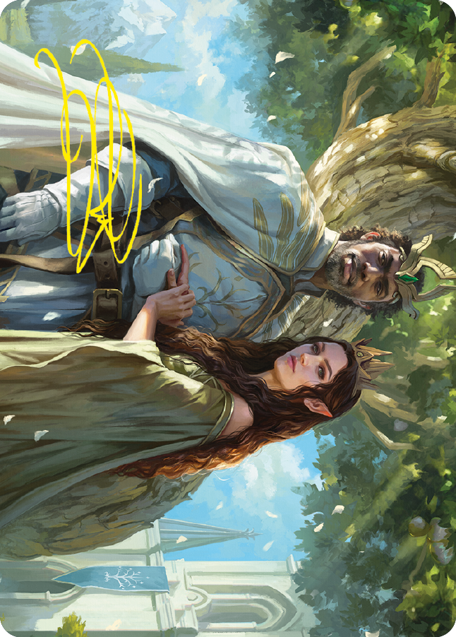 Aragorn and Arwen, Wed Art Card (Gold-Stamped Signature) [The Lord of the Rings: Tales of Middle-earth Art Series] | L.A. Mood Comics and Games