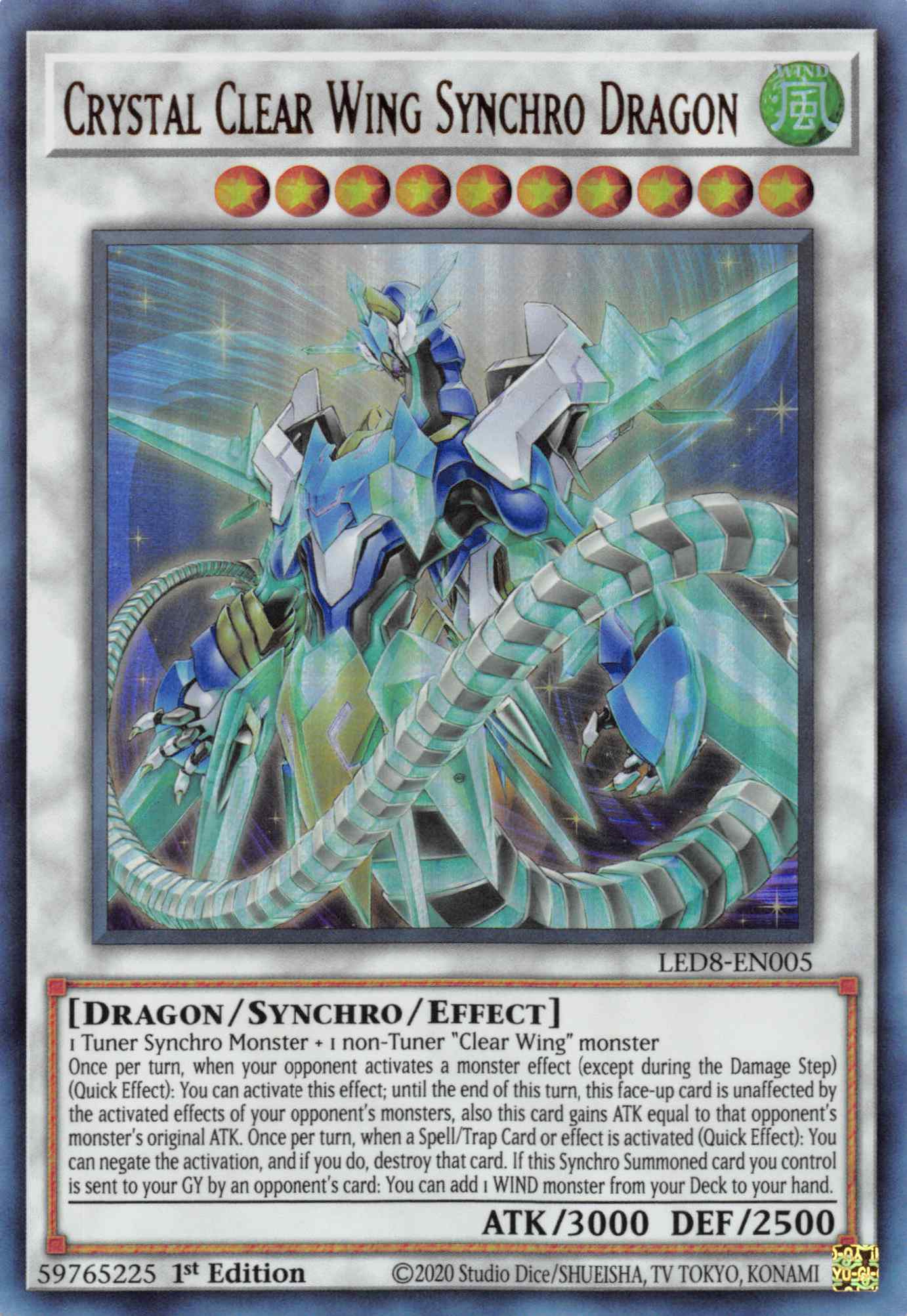 Crystal Clear Wing Synchro Dragon [LED8-EN005] Ultra Rare | L.A. Mood Comics and Games