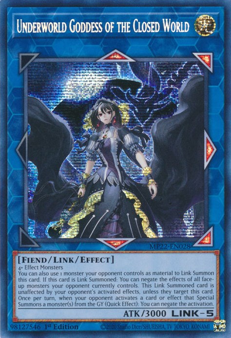 Underworld Goddess of the Closed World [MP22-EN028] Prismatic Secret Rare | L.A. Mood Comics and Games