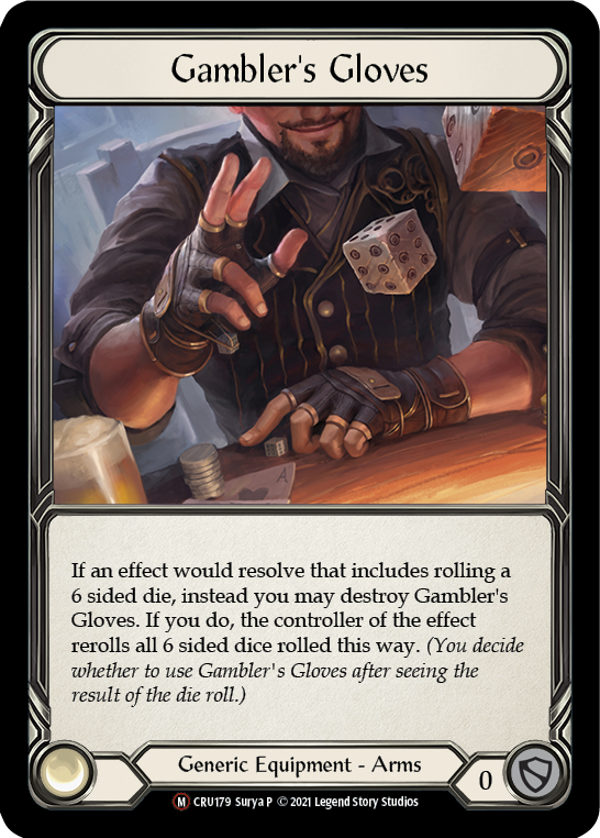Gambler's Gloves [U-CRU179] (Crucible of War Unlimited)  Unlimited Rainbow Foil | L.A. Mood Comics and Games