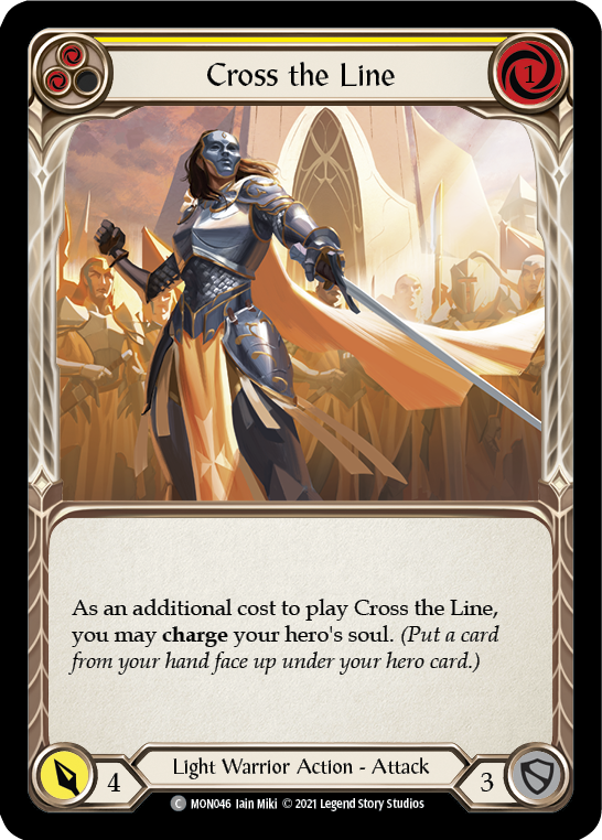 Cross the Line (Yellow) [MON046-RF] (Monarch)  1st Edition Rainbow Foil | L.A. Mood Comics and Games