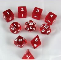 Transparent 10pc Cube Red/White Dice | L.A. Mood Comics and Games