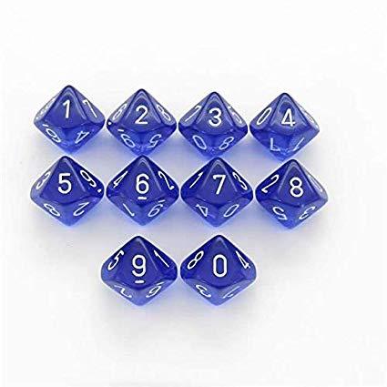 Chessex: Translucent D10 Dice Set | L.A. Mood Comics and Games