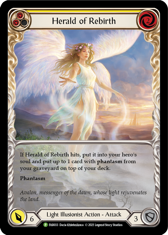 Herald of Rebirth (Yellow) [FAB033] (Promo)  Rainbow Foil | L.A. Mood Comics and Games