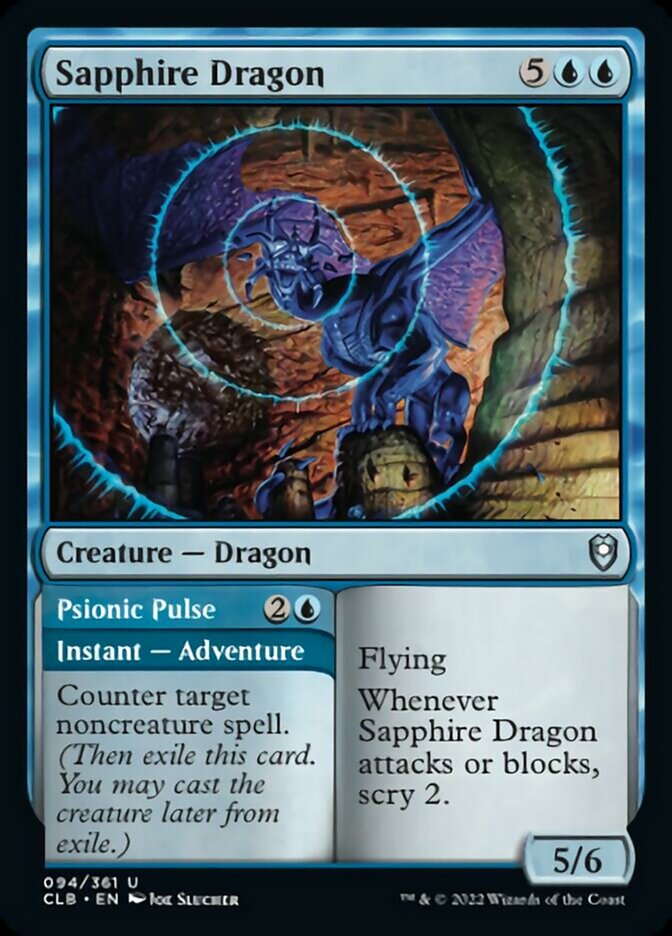 Sapphire Dragon // Psionic Pulse [Commander Legends: Battle for Baldur's Gate] | L.A. Mood Comics and Games