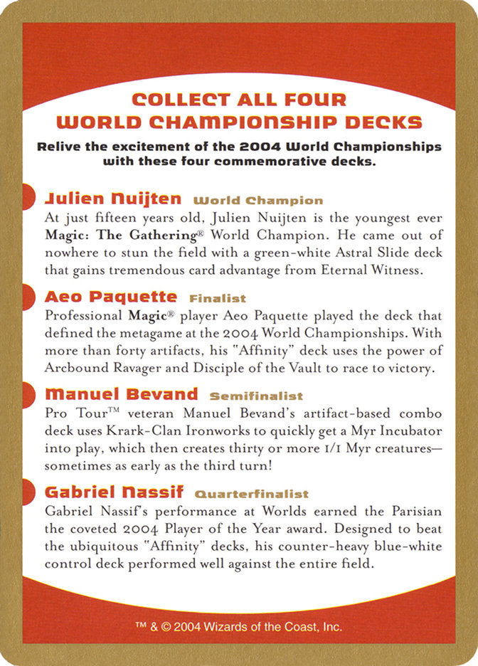 2004 World Championships Ad [World Championship Decks 2004] | L.A. Mood Comics and Games