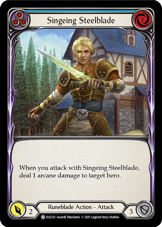 Singeing Steelblade (Blue) [ELE232] (Tales of Aria)  1st Edition Normal | L.A. Mood Comics and Games