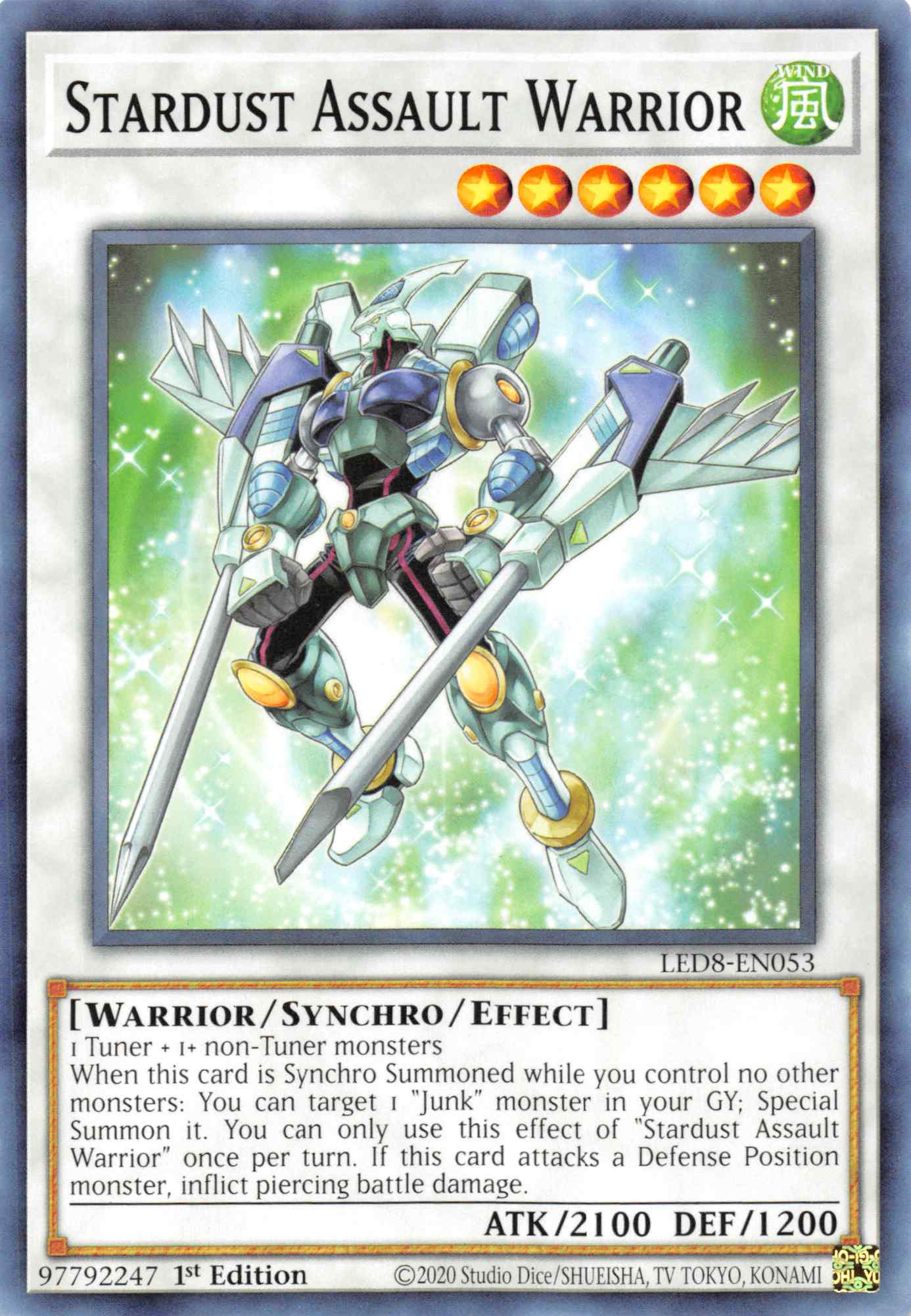 Stardust Assault Warrior [LED8-EN053] Common | L.A. Mood Comics and Games