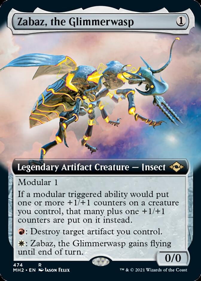 Zabaz, the Glimmerwasp (Extended Art) [Modern Horizons 2] | L.A. Mood Comics and Games
