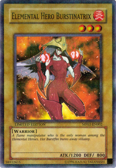 Elemental Hero Burstinatrix [MF03-EN002] Parallel Rare | L.A. Mood Comics and Games