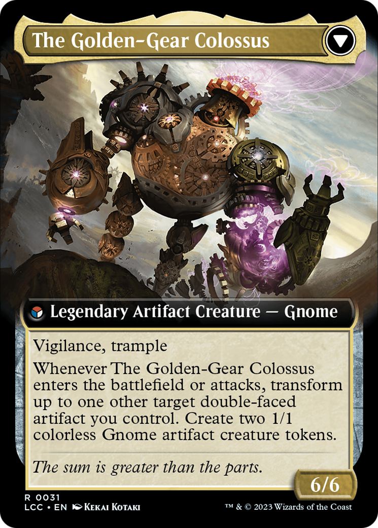 Tetzin, Gnome Champion // The Golden-Gear Colossus (Extended Art) [The Lost Caverns of Ixalan Commander] | L.A. Mood Comics and Games