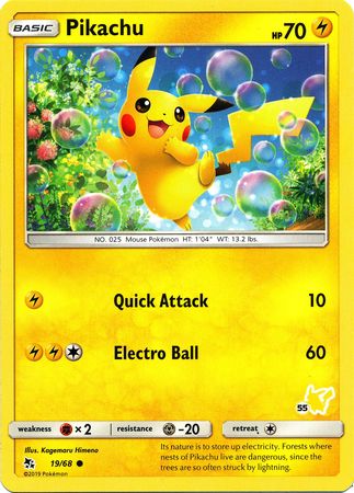Pikachu (19/68) (Pikachu Stamp #55) [Battle Academy 2020] | L.A. Mood Comics and Games