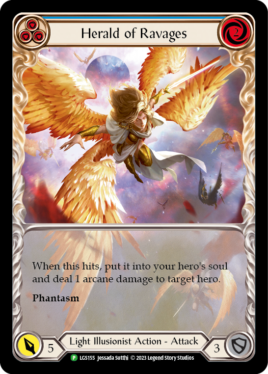 Herald of Ravages (Blue) (Extended Art) [LGS155] (Promo)  Rainbow Foil | L.A. Mood Comics and Games