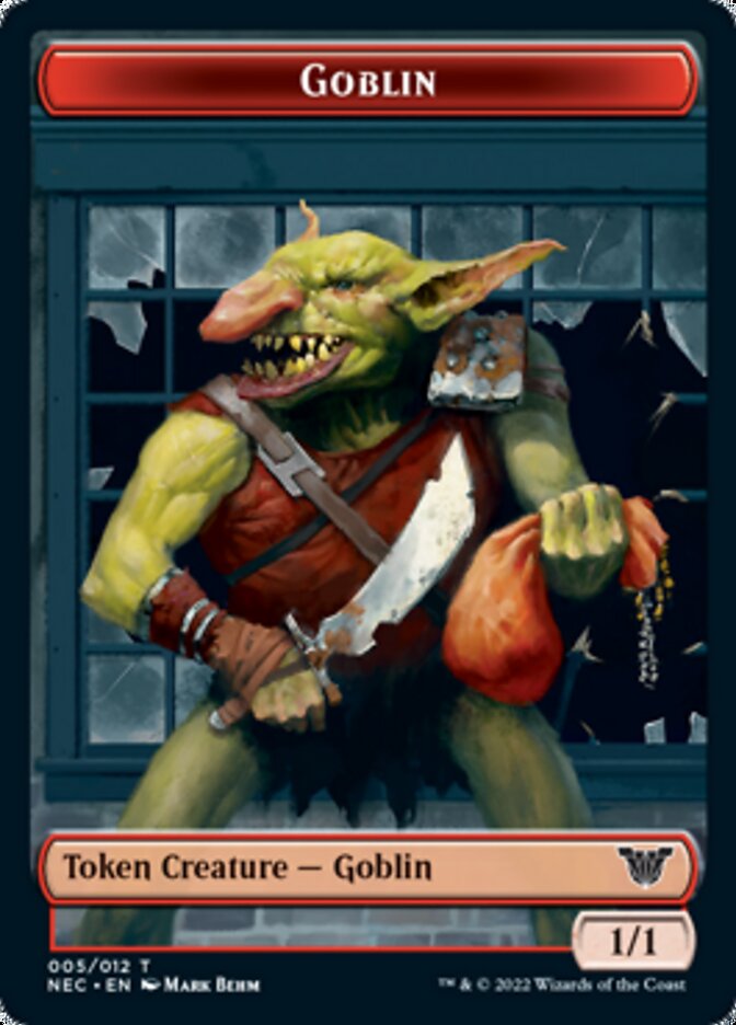 Smoke Blessing // Goblin Double-Sided Token [Kamigawa: Neon Dynasty Commander Tokens] | L.A. Mood Comics and Games