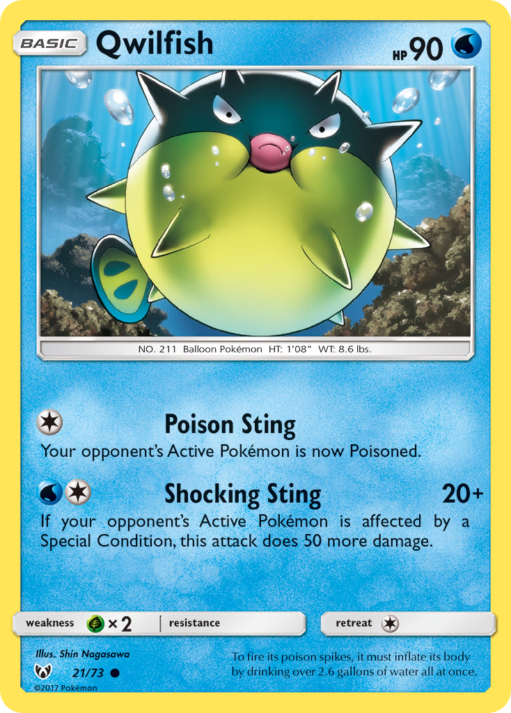 Qwilfish (21/73) [Sun & Moon: Shining Legends] | L.A. Mood Comics and Games